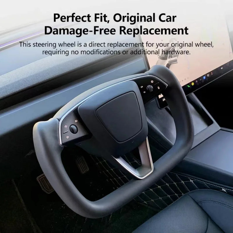 Yoke Handle Steering Wheel with Heating - For Tesla Model 3 Highland