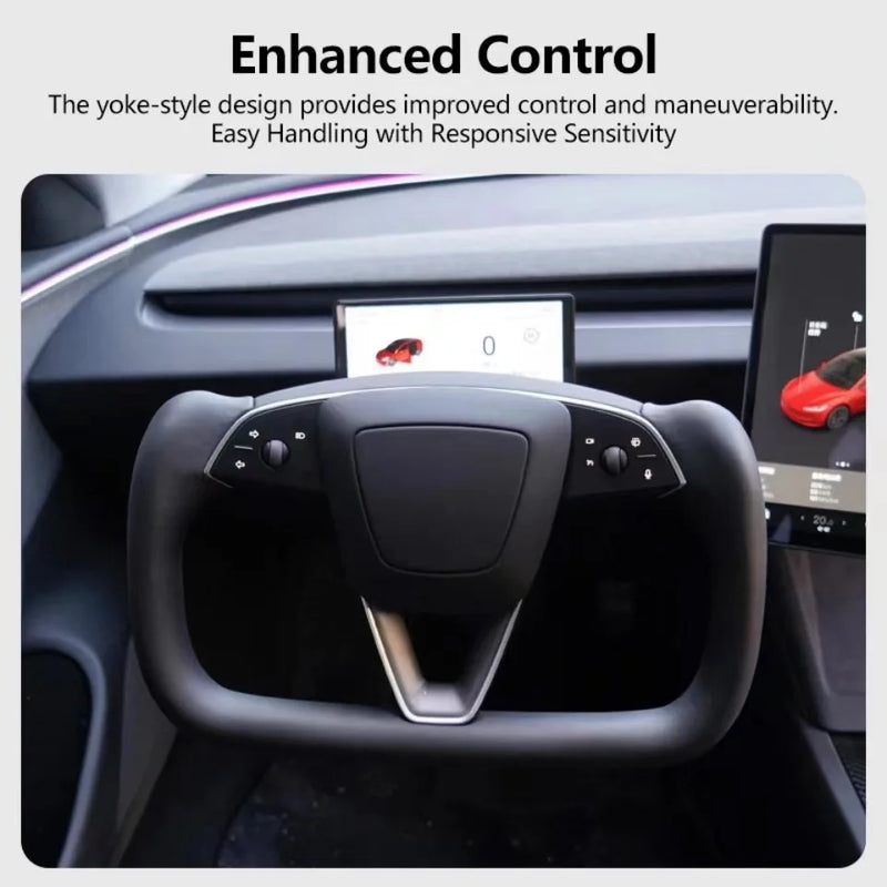 Yoke Handle Steering Wheel with Heating - For Tesla Model 3 Highland