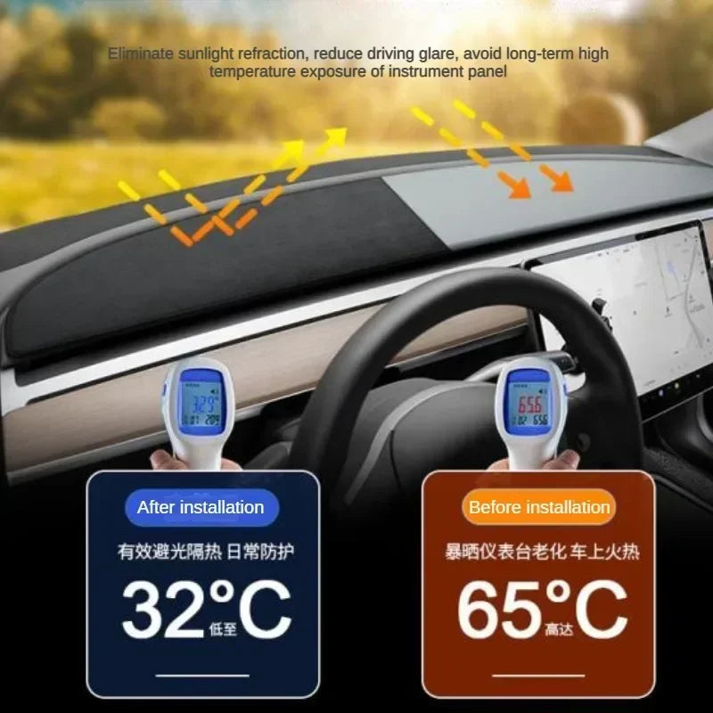 Anti-UV Dashboard Cover for Tesla Model 3 Y S
