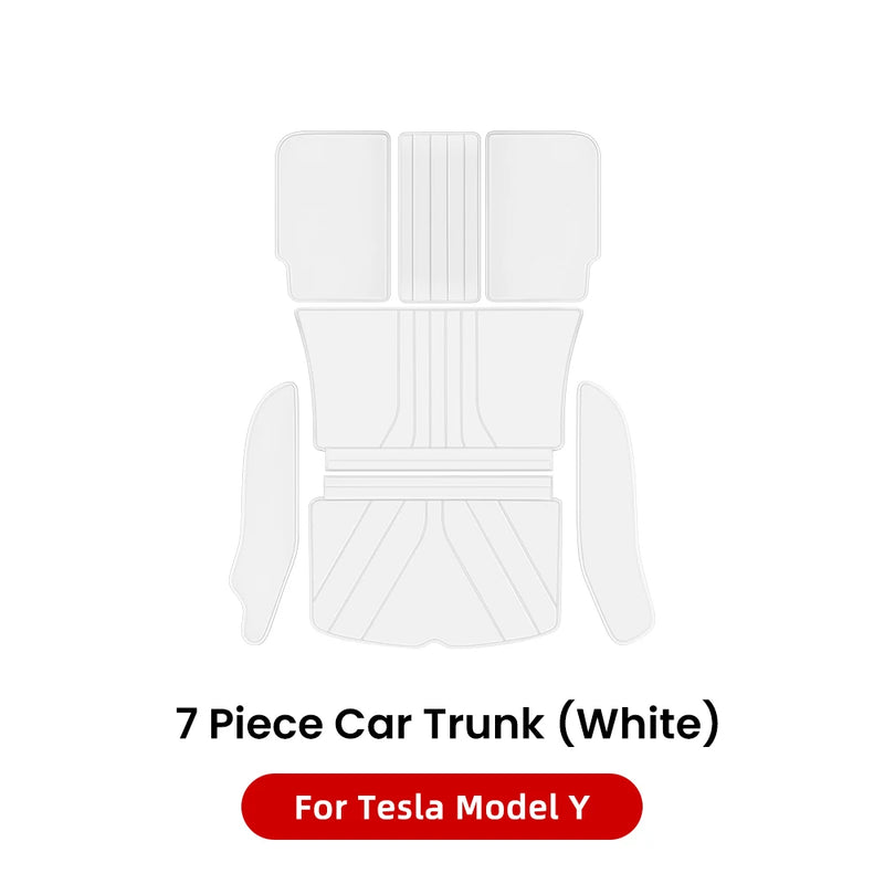 Leather Trunk Mats Fully Surrounded Waterproof - For Tesla Model Y Juniper 2021-2025