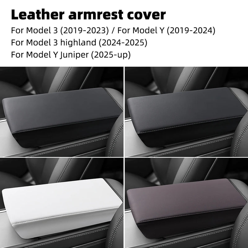 Leather Armrest Cover -For Tesla Model 3 & Y