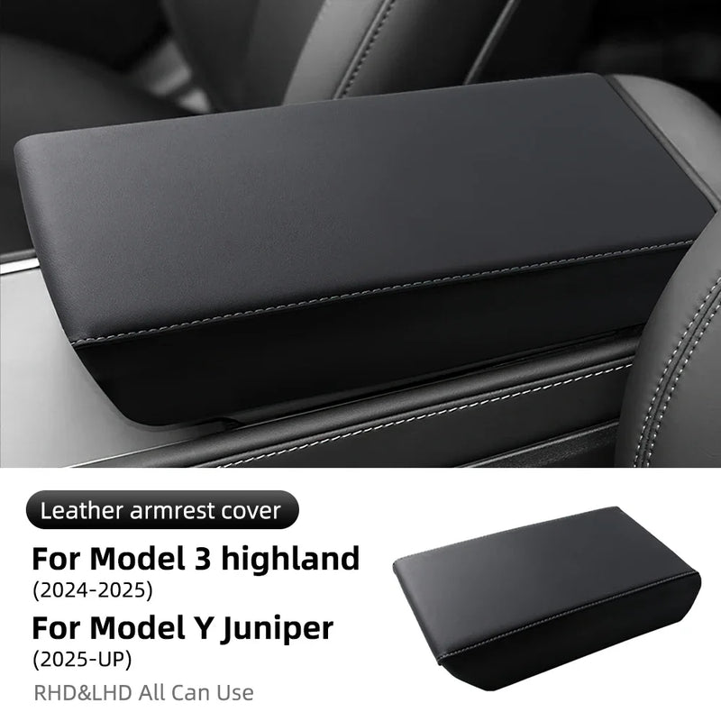 Leather Armrest Cover -For Tesla Model 3 & Y