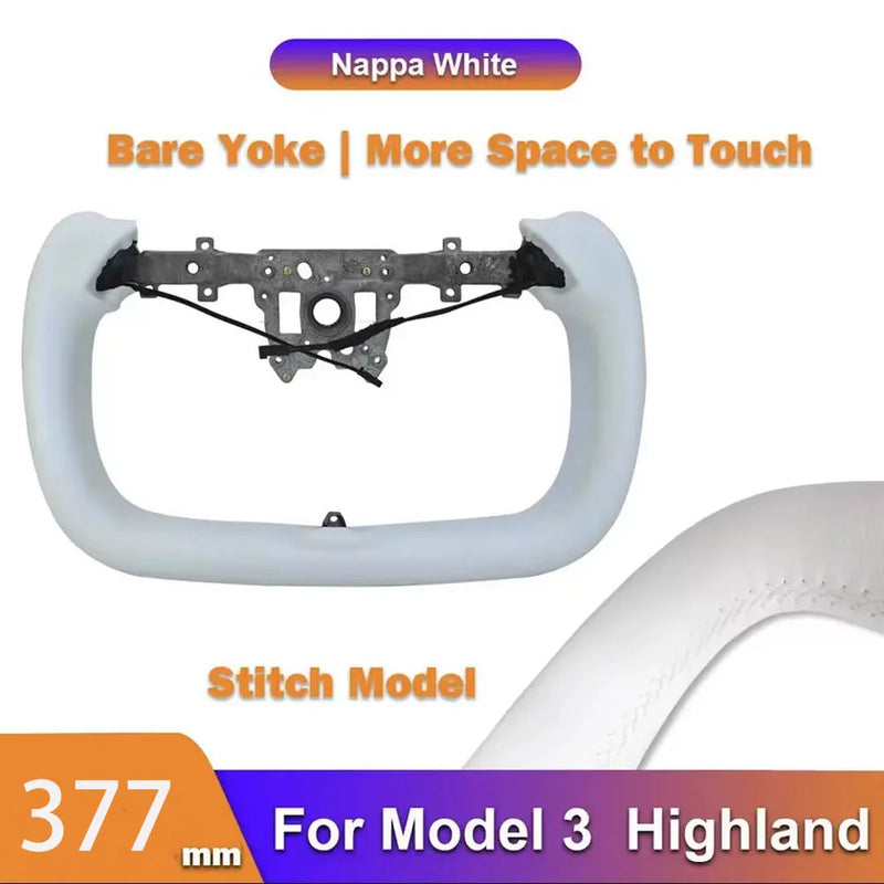 Yoke Handle Steering Wheel with Heating - For Tesla Model 3 Highland