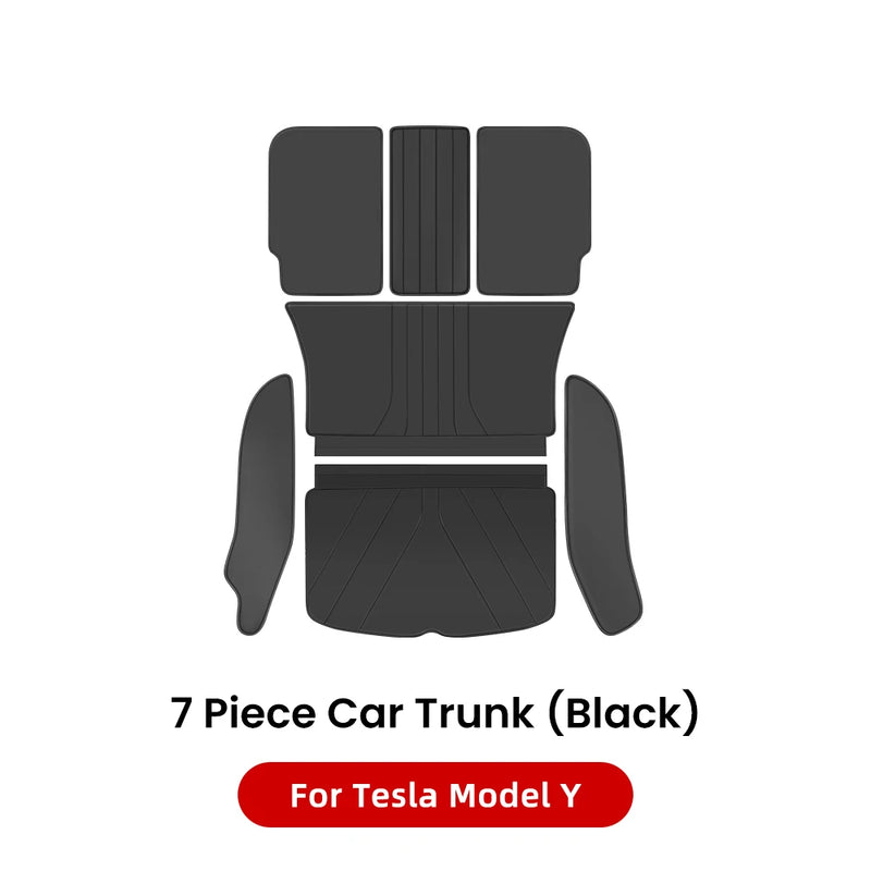 Leather Trunk Mats Fully Surrounded Waterproof - For Tesla Model Y Juniper 2021-2025